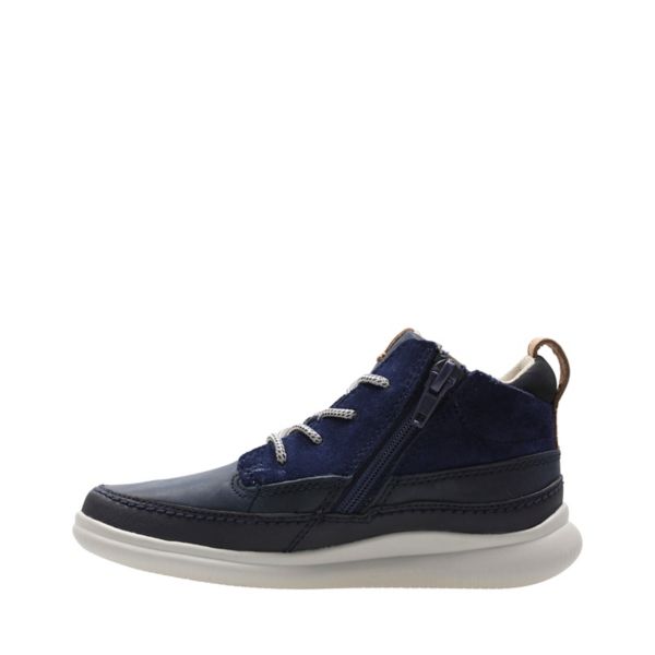 Clarks Boys Cloud Air Kid Casual Shoes Navy | CA-892437